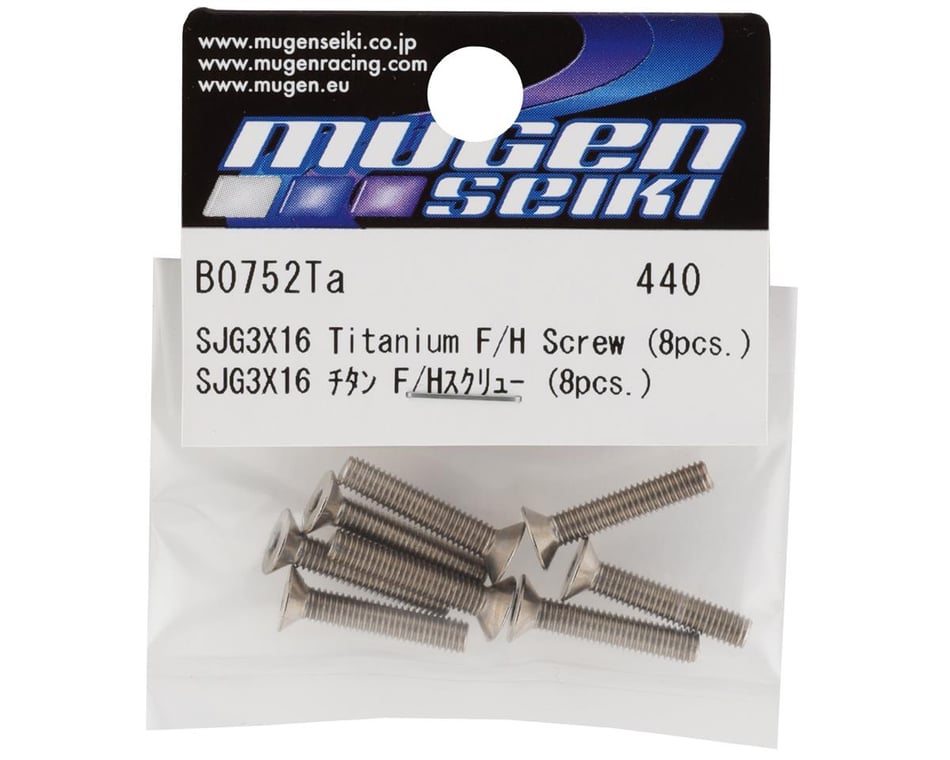Hardware- 3x16mm SJG Flat Head Titanium Screw (8)