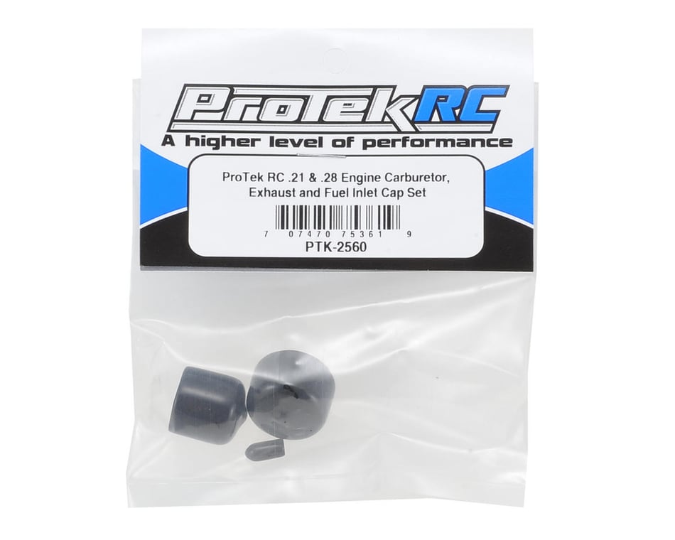 Engine Accessories ProTek RC .21 & .28 Engine Carburetor Exhaust & Fuel Inlet Cap Set