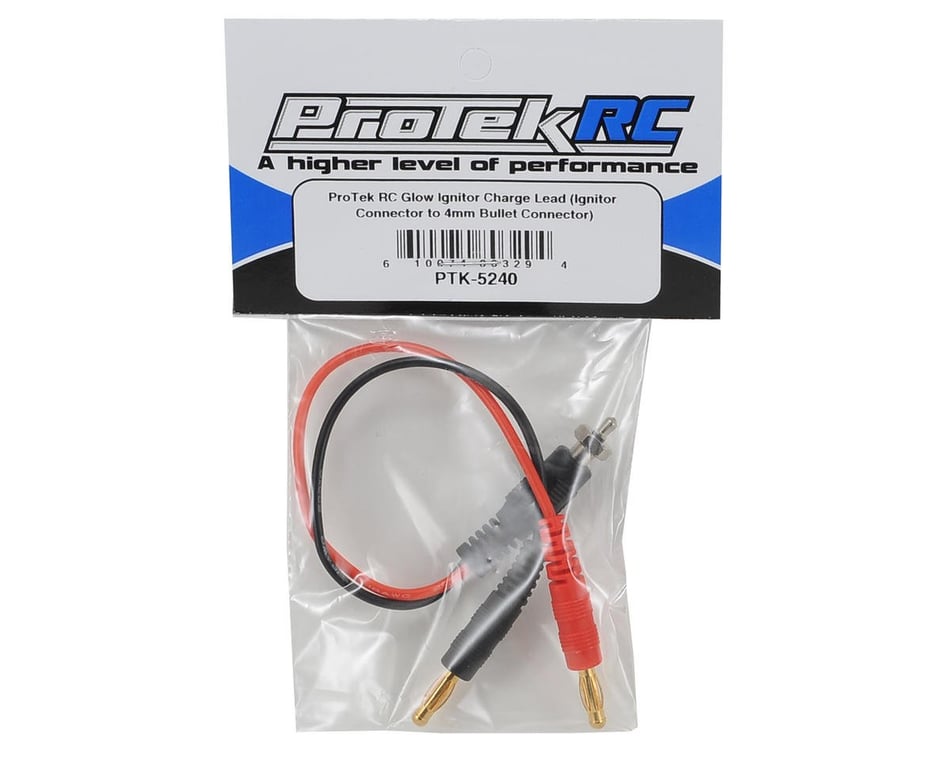 SureStart ProTek RC Glow Ignitor Charge Lead (Ignitor Connector to 4mm Bullet Connector)