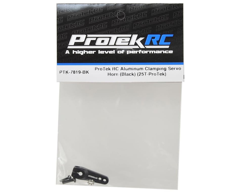 Steering Accessories ProTek RC Aluminum Clamping Servo Horn (Black) (25T-ProTek)