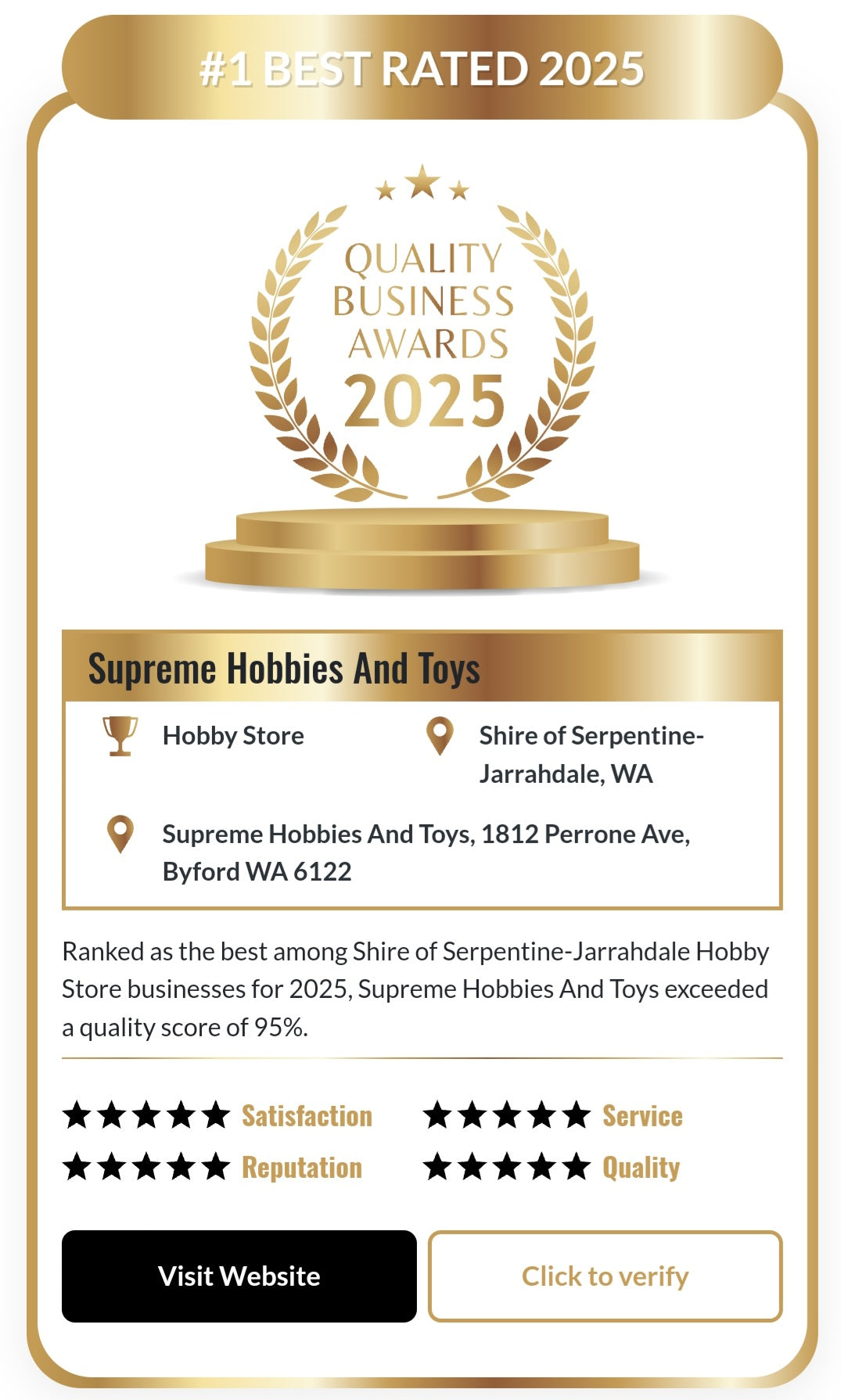 SUPREME WINS CUSTOMER'S SERVICE AWARD