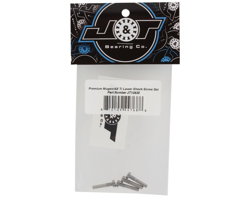 J&T Bearing Co. Premium Hop Up Mugen/AE Titanium Lower Shock Screw Set (4)