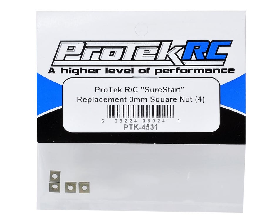 ProTek RC "SureStart" Replacement 3mm Square Nut (4)